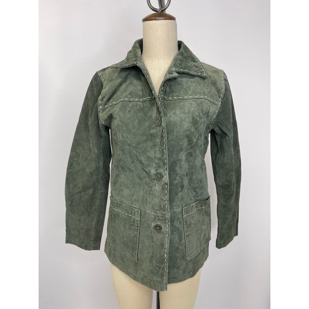 D&Co. NWT Green 100% Leather Jacket (C32)